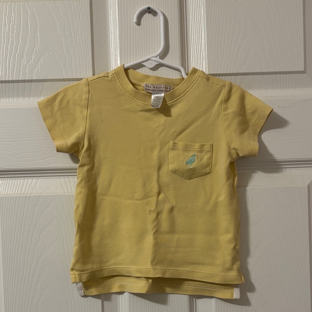 The Beaufort Bonnet Company Yellow Short Sleeve Kids Tee with Pocket